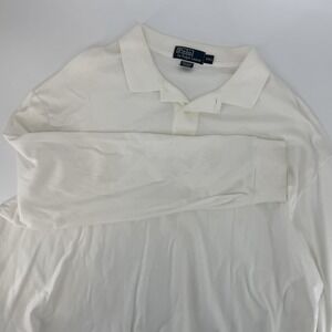 Vintage Polo Ralph Lauren Solid White Long Sleeve Mens Rugby Shirt Size XXL